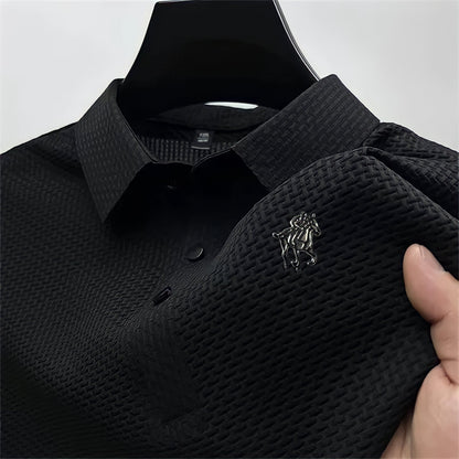 Heren Poloshirt Slim Fit Katoen Poloshirts SEREIN Zwart XS