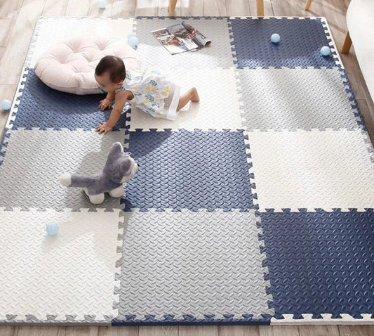 Baby Speelmat Dikke Veilige En Comfortabele Speelmat 12 stuks Wit geel bruin