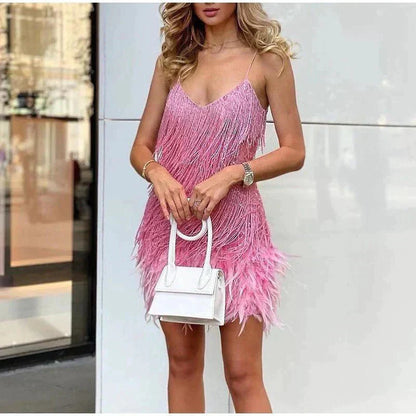 Sophie Stijlvolle Cocktailjurk – Glamoureuze Pailletten en Getailleerde Pasvorm roze