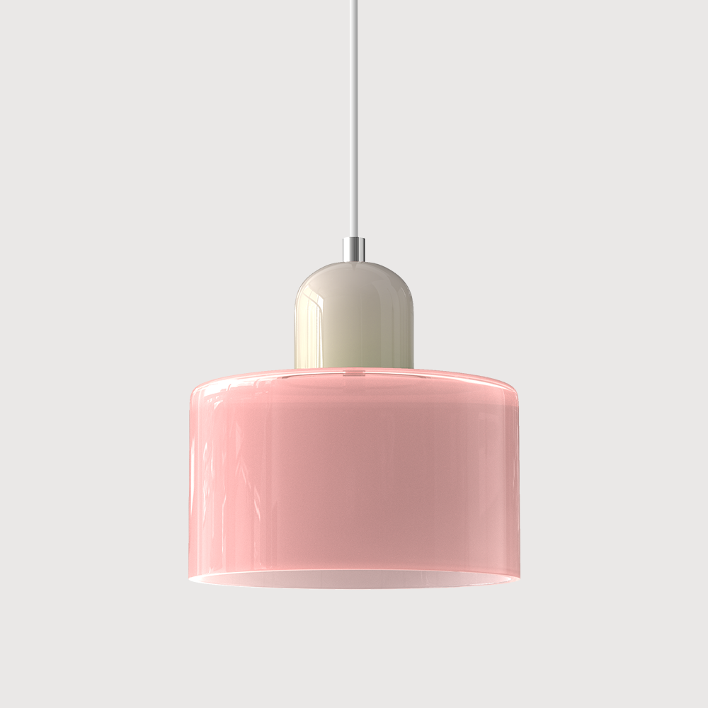Creatieve Glazen Hanglamp Modern Design Voor Woonkamer Roze Beige
