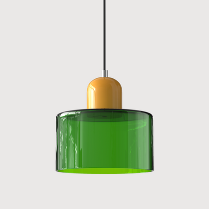 Creatieve Glazen Hanglamp Modern Design Voor Woonkamer Heldergroen Geel