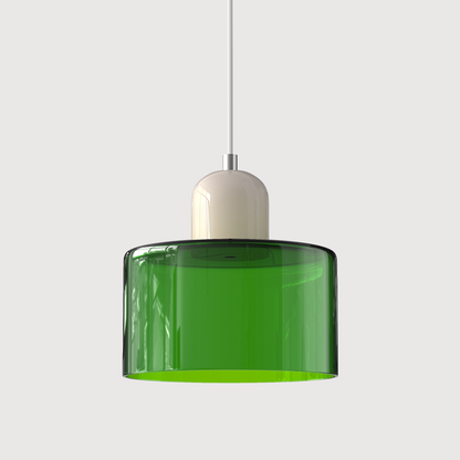 Creatieve Glazen Hanglamp Modern Design Voor Woonkamer Heldergroen Beige