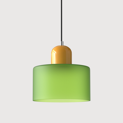 Creatieve Glazen Hanglamp Modern Design Voor Woonkamer Matgroen Geel