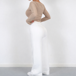 Manda | Dames Pantalon – Elegante Hoge Taille, Klassieke Rechte Pijpen & Zakelijke Verfijning