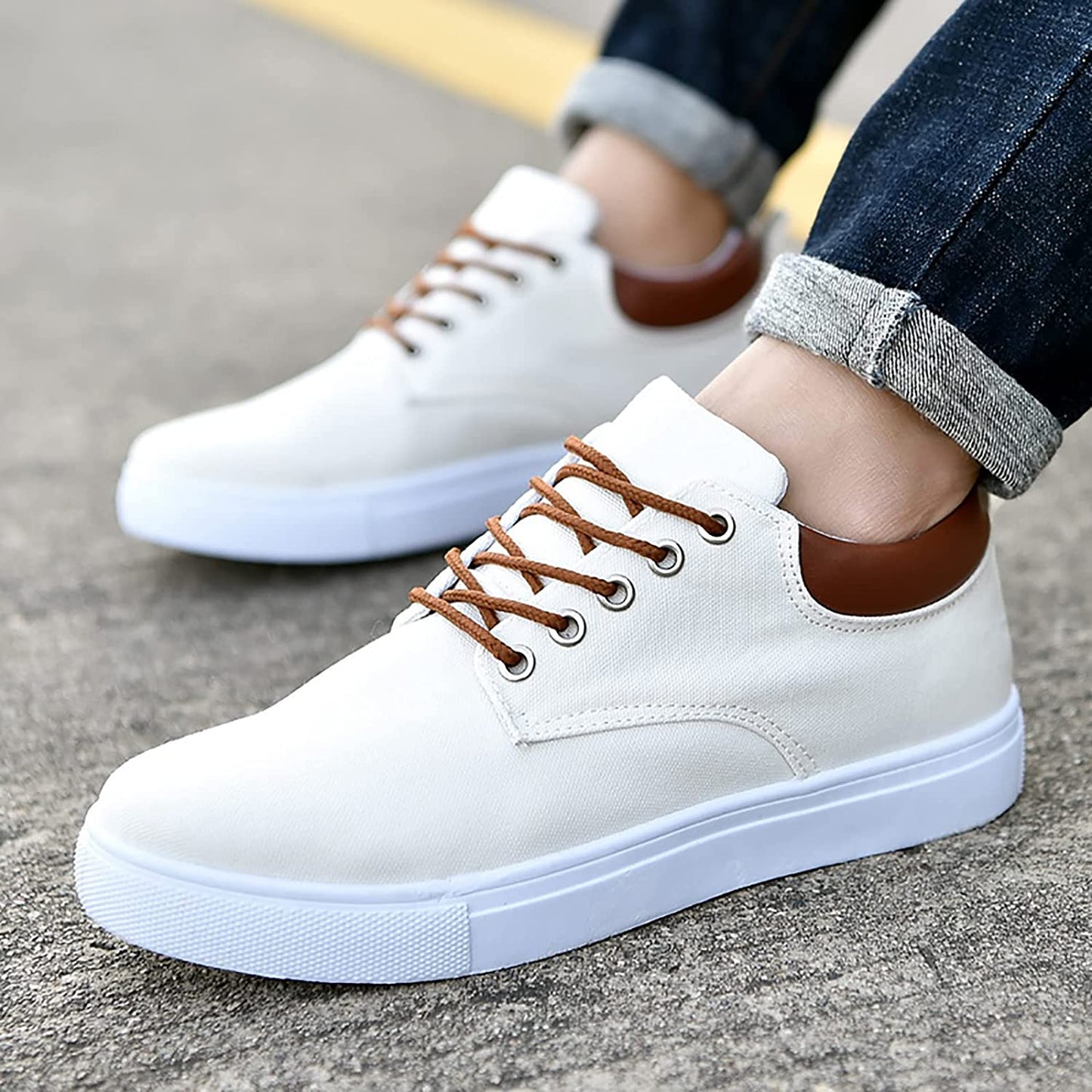 Casual Sneakers | Stoere herensneakers met witte zool