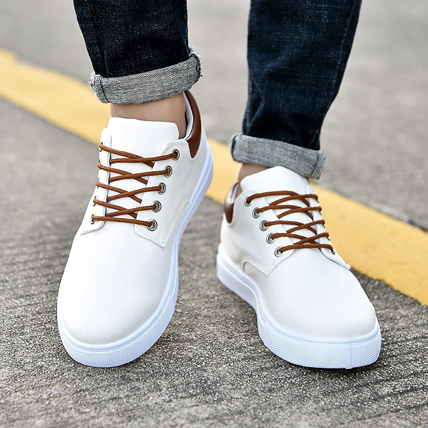 Casual Sneakers | Stoere herensneakers met witte zool