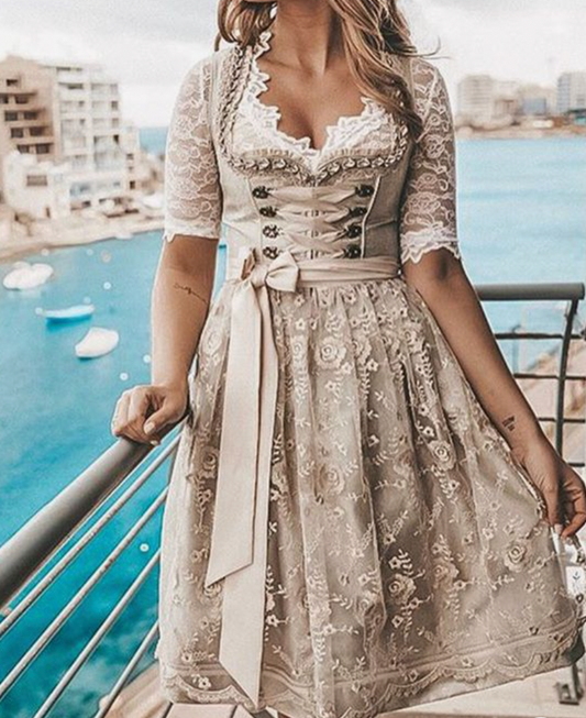 Oktober Fest Jurk Beierse Jurk Met Veterkorset En Charmant Silhouet Comfortabel
