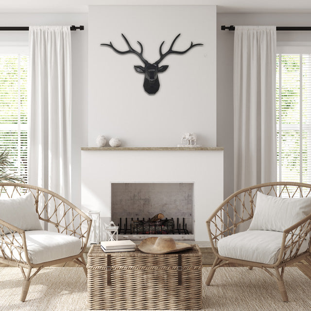 3D Noordse Hertenkop Wandhouder 78cm Voor Muurdecoratie