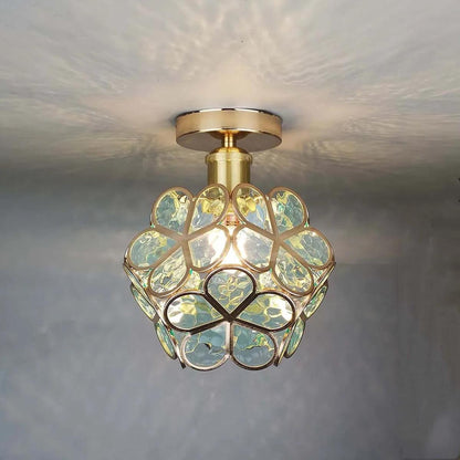 Bloemenachtige Glazen Plafondlamp Warme Verlichting
