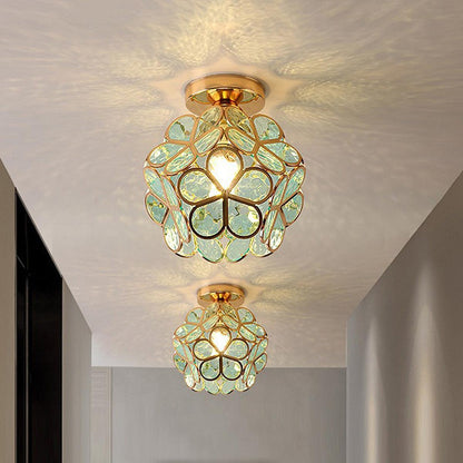 Bloemenachtige Glazen Plafondlamp Warme Verlichting
