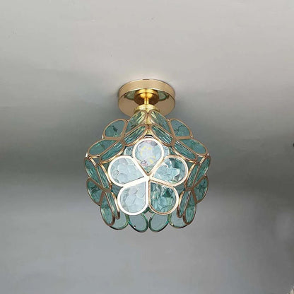 Bloemenachtige Glazen Plafondlamp Warme Verlichting