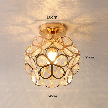 Bloemenachtige Glazen Plafondlamp Warme Verlichting