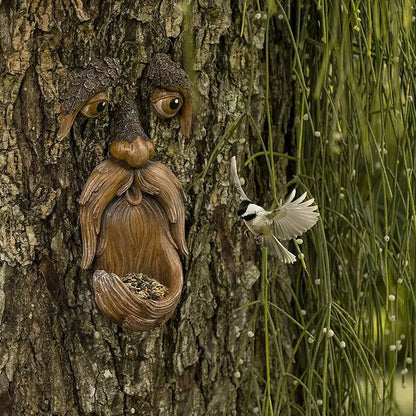 Buiten Vogelvoeder Met Grappig Gezicht Waterdicht Hars