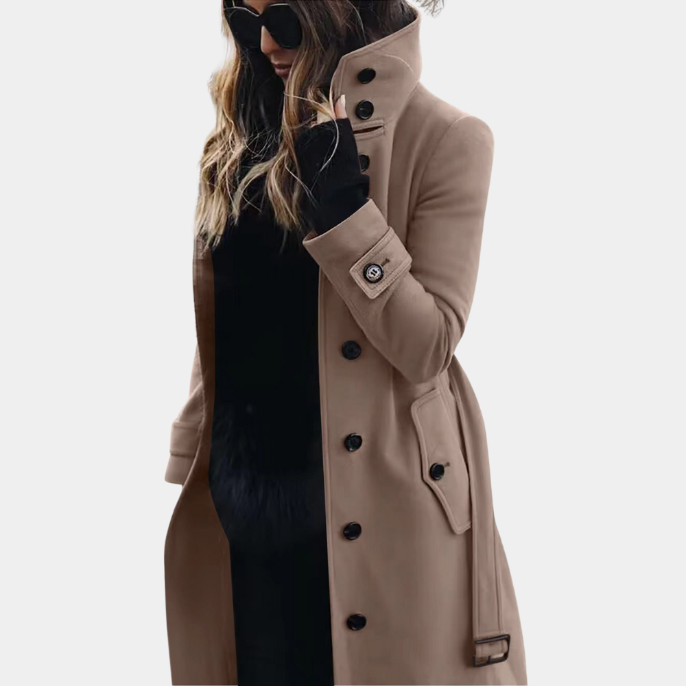 Dames Getailleerde Trenchcoat Voor Dames Warm En Stijlvol Khaki