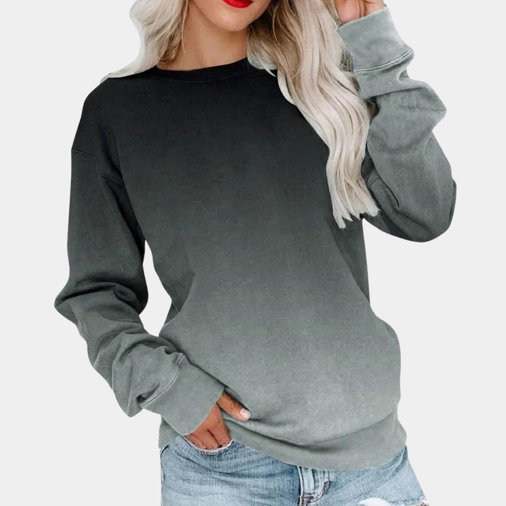 Sweater Gradient Patern Dames Lichtgewicht Grijs