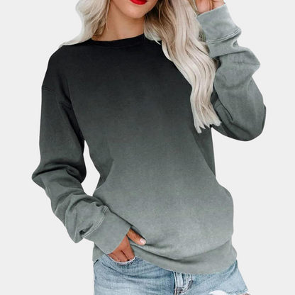 Sweater Gradient Patern Dames Lichtgewicht Grijs