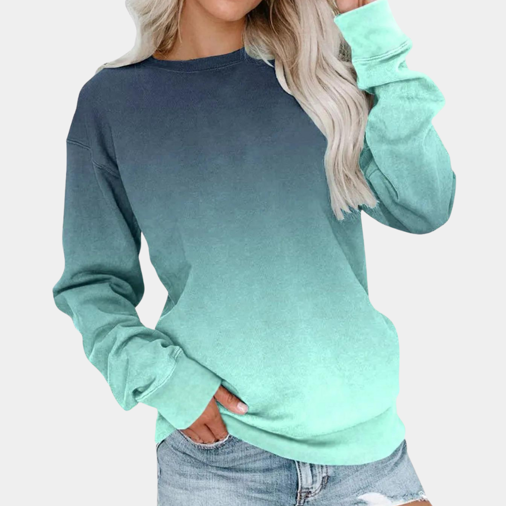 Sweater Gradient Patern Dames Lichtgewicht Groen