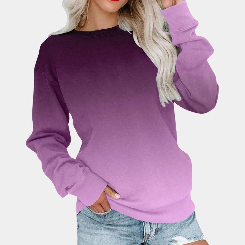 Sweater Gradient Patern Dames Lichtgewicht Paars