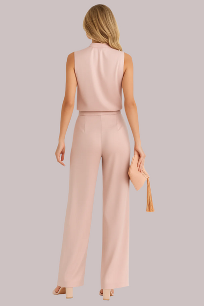 Dames Zijde Jumpsuit Zijde Mouwloze Top Wijde Pijpen