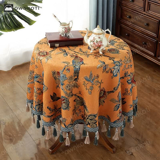 Luxueus Chenille Jacquard Bloemen Tafelkleed Met Pracht A