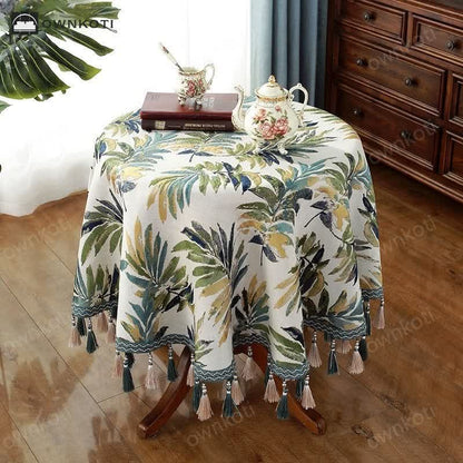 Luxueus Chenille Jacquard Bloemen Tafelkleed Met Pracht C