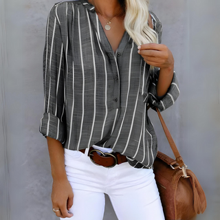 Chloé | Trendy gestreepte damesblouse grijs