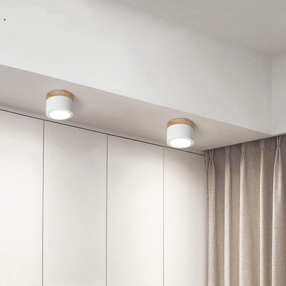Cilindervormige Kleine Plafondlampen Modern Minimalistisch Wit D11cm*H7cm-7W Wit licht