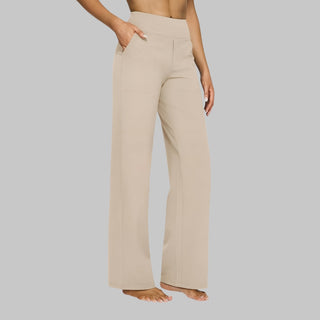 Comfortabele stretchbroek voor dames, ideaal voor dagelijks gebruik en met voldoende flexibiliteit. Crème