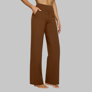 Comfortabele stretchbroek voor dames, ideaal voor dagelijks gebruik en met voldoende flexibiliteit. Bruin