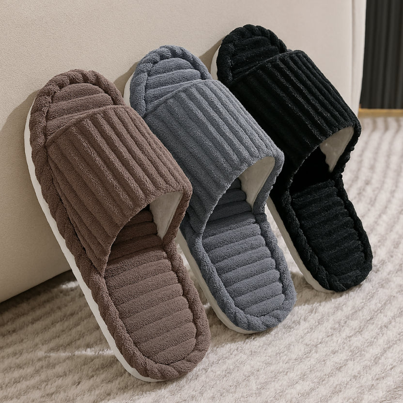 Pantoffels Unisex Met Open Neus Streepjespatroon Sloffen