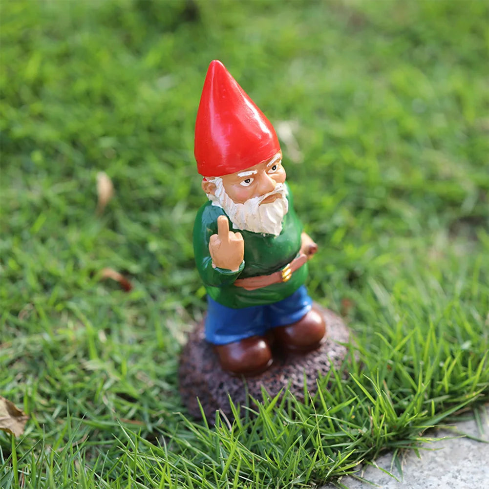 Creatief Tuinbeeldje Gnoom met Middelvinger van Resin