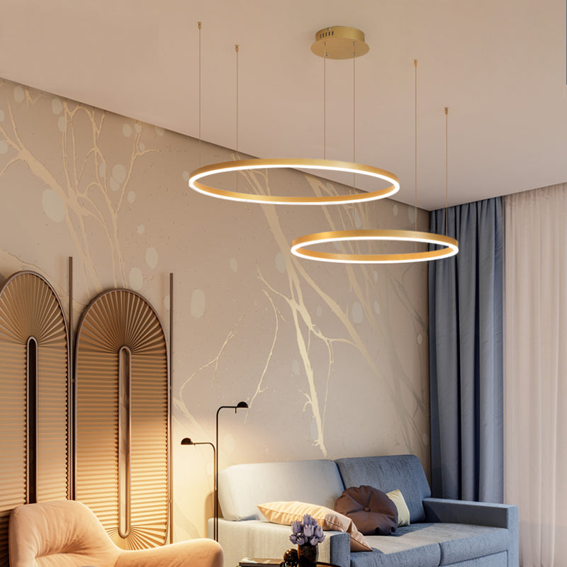 Hanglamp Elegante Sculpted Ring Hanglamp Verlichting