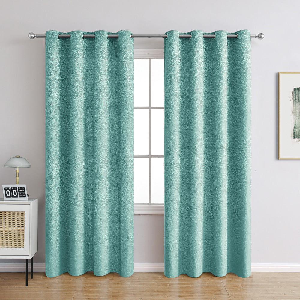 Verduisterende Gordijnen Kant en Klaar - Modern Polyester in Grijs, Blauw en Groen voor Slaapkamer en Woonkamer Groen 130x210cm