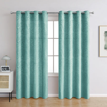 Verduisterende Gordijnen Kant en Klaar - Modern Polyester in Grijs, Blauw en Groen voor Slaapkamer en Woonkamer Groen 130x210cm