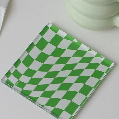 Dambordonderzetter Van Duurzaam Acryl Voor Je Eettafel Groen