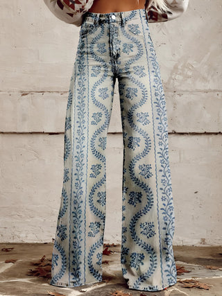 Dames Flared Jeans | Wide Leg & Denim Blauw Patronen