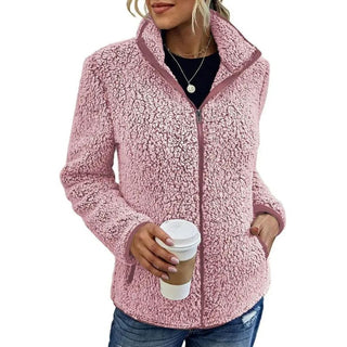 Mechi | Dames Teddy Jasje – Zacht Fleece met Rits & Warm Comfort Roze