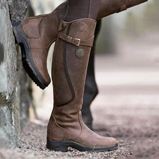 Dames Waterdichte Leren Winter Equestrian Laars met Superieure Isolatie en Duurzaamheid Donkerbruin
