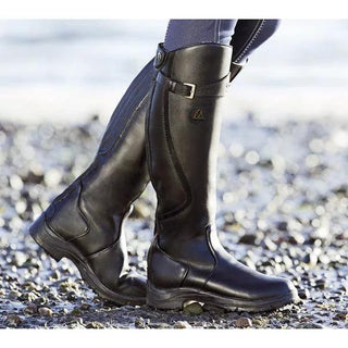 Dames Waterdichte Leren Winter Equestrian Laars met Superieure Isolatie en Duurzaamheid Zwart
