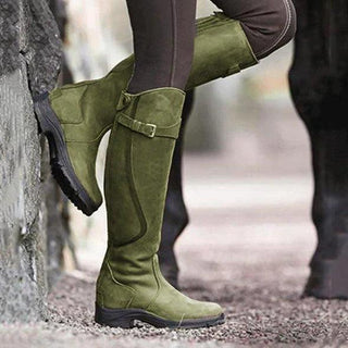 Dames Waterdichte Leren Winter Equestrian Laars met Superieure Isolatie en Duurzaamheid Groen