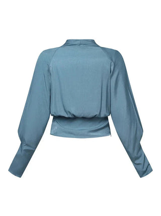 Damesblouses met V-hals en pofmouwen, flatterende taille, geschikt voor elke dag en feestjes.