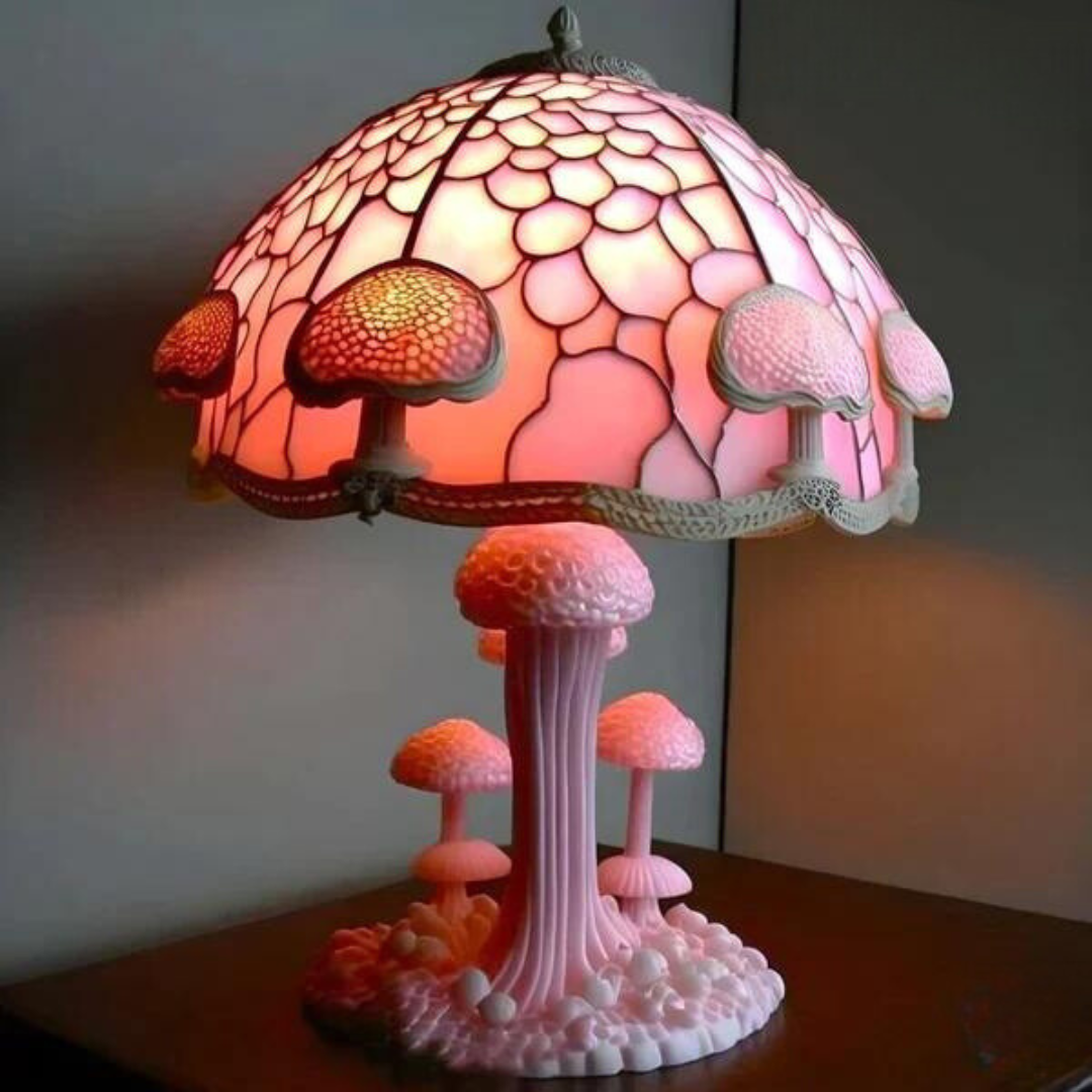 Decoratieve Paddenstoellamp in Bohemien Stijl met Warm Licht Rood 15cm