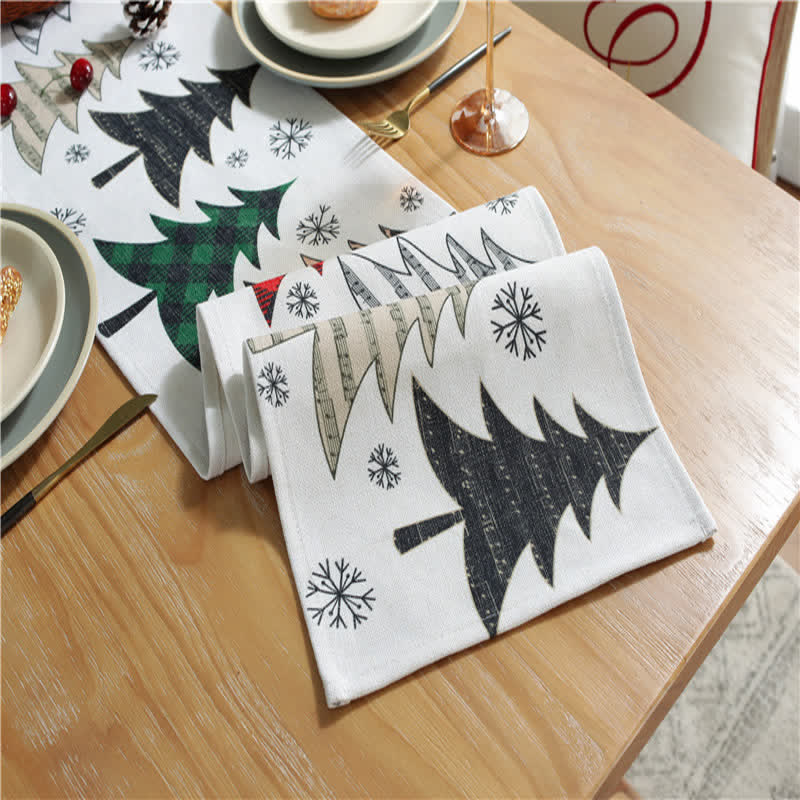 Decoratieve Tafelloper Met Kerstboom En Sneeuwvlok Verfijnd