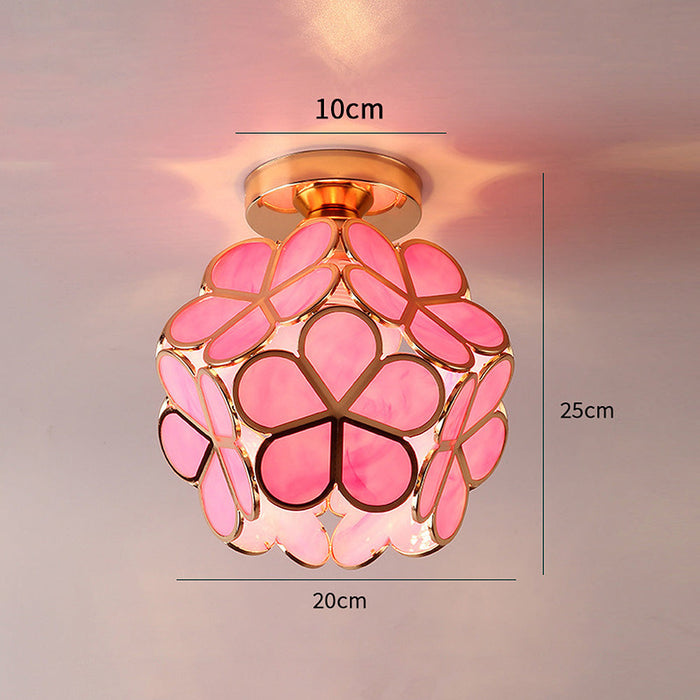 Sfeervolle Design Glazen Bloemen Plafondlamp Voor Grote Hal