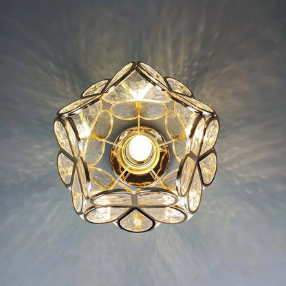Sfeervolle Design Glazen Bloemen Plafondlamp Voor Grote Hal