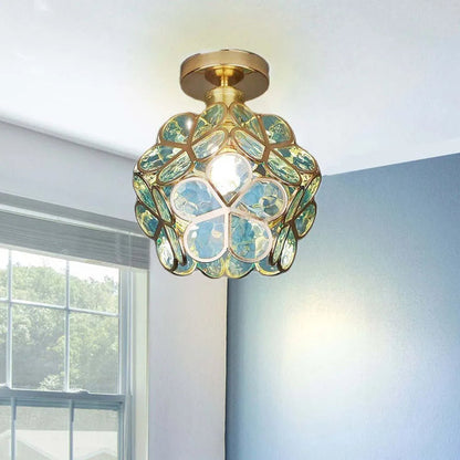 Sfeervolle Design Glazen Bloemen Plafondlamp Voor Grote Hal
