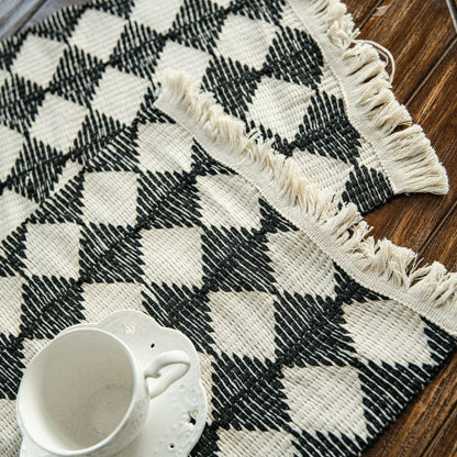 Diamanten Kwast Geweven Tafelloper Voor Stijlvolle Dinerervaring