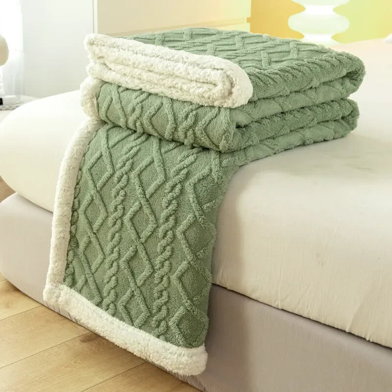 Dikke Polyester Dekentje 150x200 cm Warm en Comfortabel Tapestry Groen