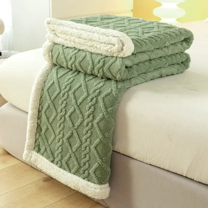 Dikke Polyester Dekentje 150x200 cm Warm en Comfortabel Tapestry Groen