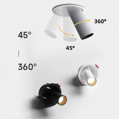 Dimbare LED Inbouw Downlight 360 Graden Rotatie Aluminium 10W 12W 15W
